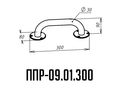 Поручень для инвалидов прямой ППР-09.01.300.Н