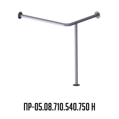 Поручень для инвалидов для раковины угловой с доп. опорой на пол левый ПР-05.08.710.540.750.Н